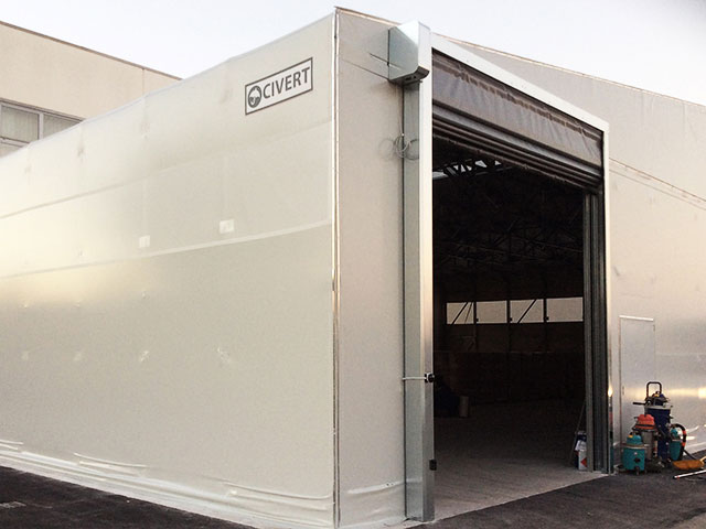 porte rapide pvc per capannoni mobili