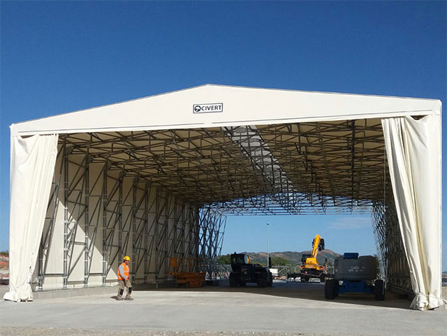 Tettoie pvc industriali: tettoie retrattili, autoportanti e di ... Coperture in pvc per tettoie