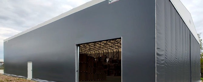 Vista generale del capannone mobile per Cusiobox srl