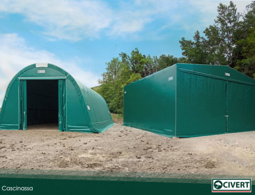 Doppietta di capannoni mobili per un’azienda agricola